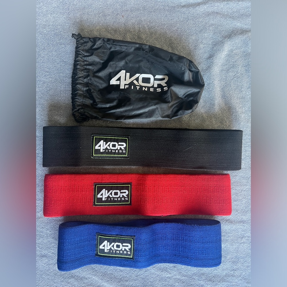 4 KOR Fitness Bands for Hips and Resistance Training (Set of 3)